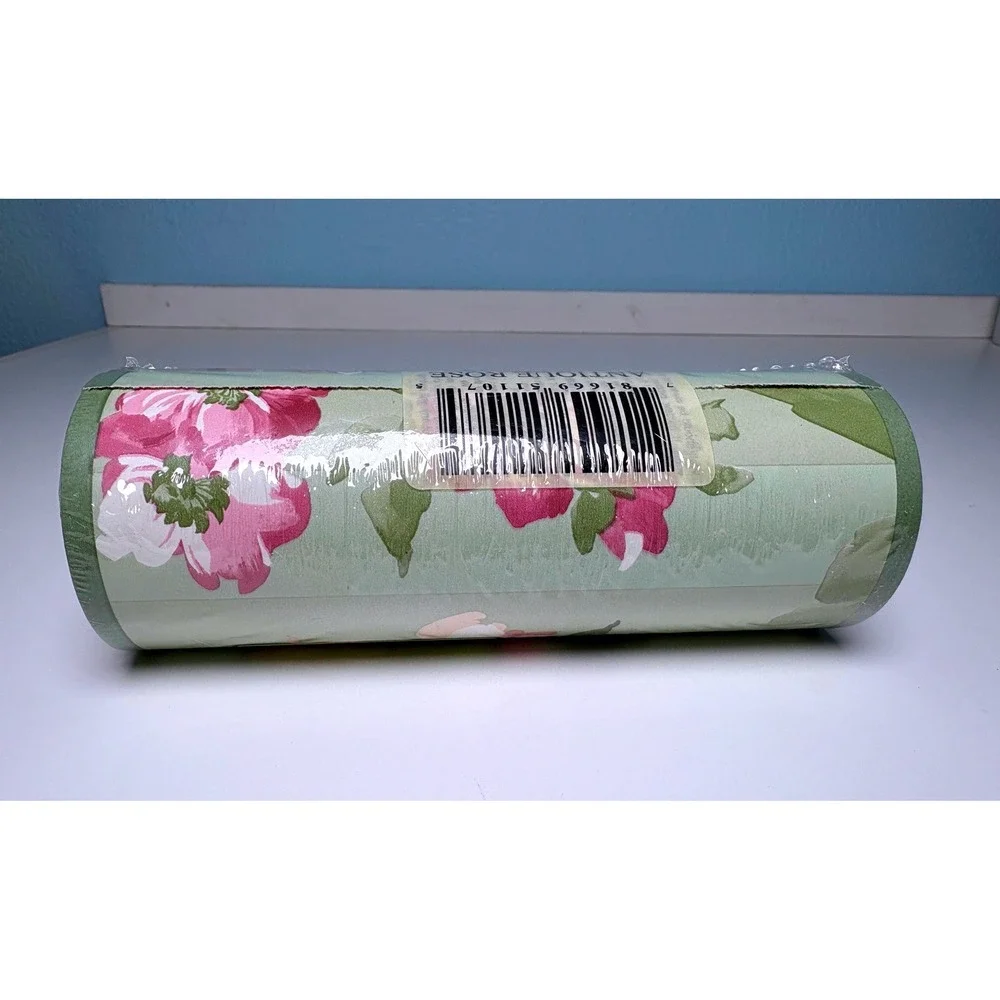 Springmaid Wall Border 15ft x 6.87in Green Antique Rose Floral Prepasted 7051107